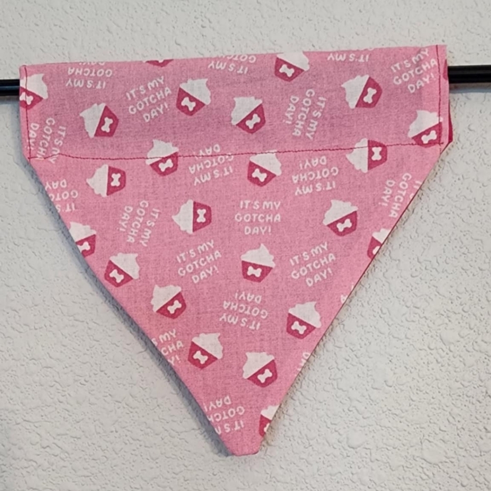 🩷SMALL Pink Gotcha Day Dog Bandana